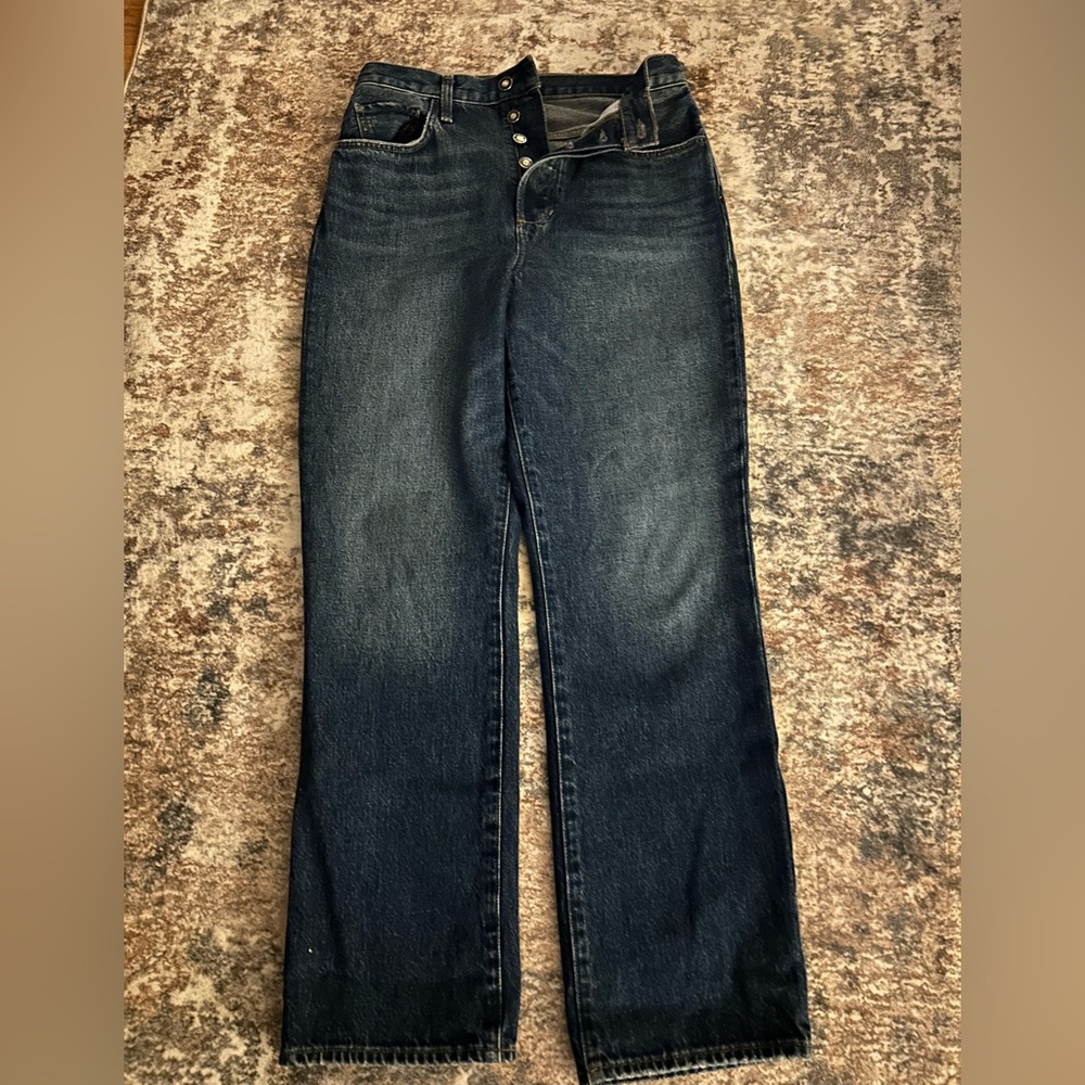 Favorite Daughter Dark Indigo Straight Leg Jeans